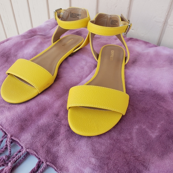 Express Shoes - Brand New Express Yellow Sandals Size 8